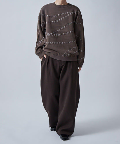 鏈條圖案提花套頭衫