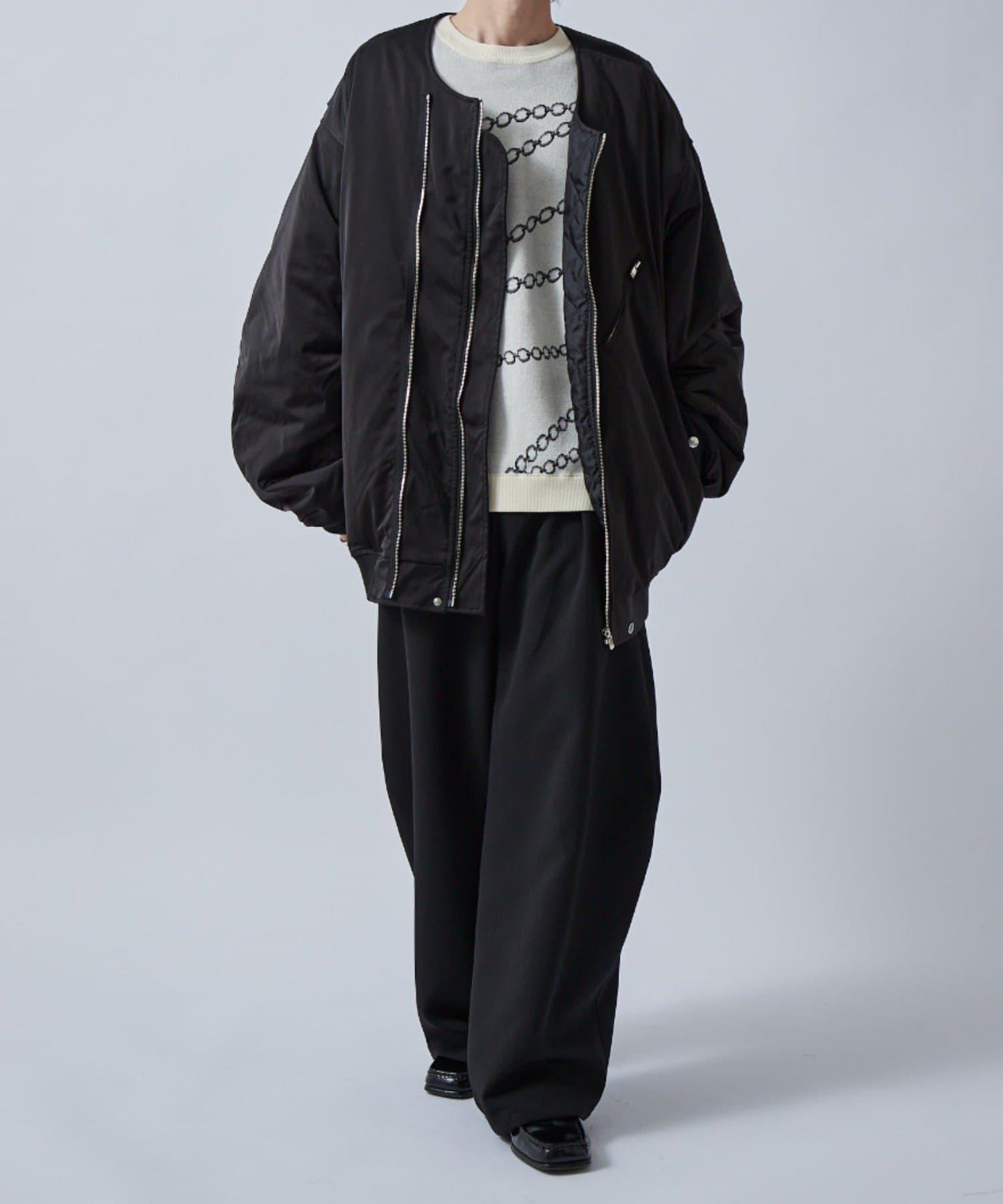 鏈條圖案提花套頭衫