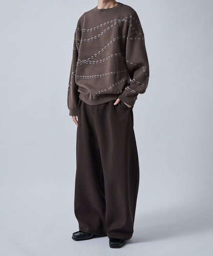 鏈條圖案提花套頭衫