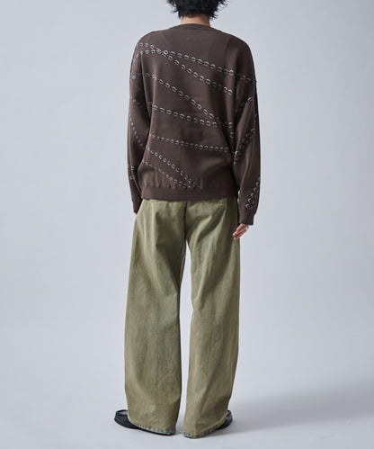 鏈條圖案提花套頭衫