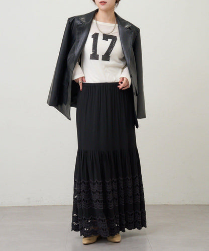 【26SS】波浪花邊蕾絲半身裙