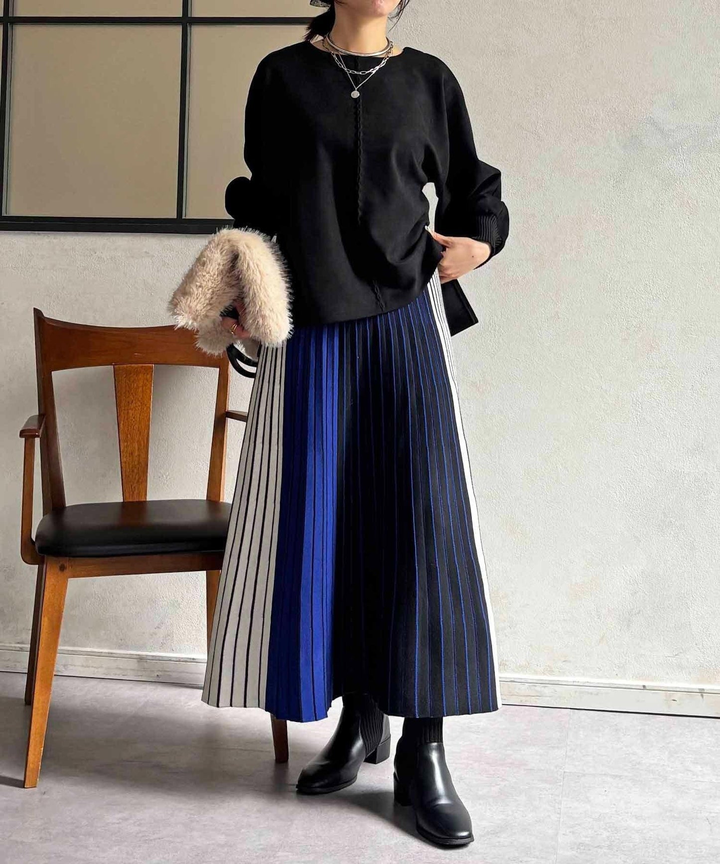 條紋針織半身裙