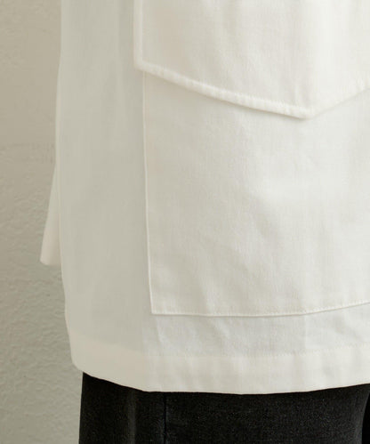 帶領口蕾絲裝飾軍旅風夾克