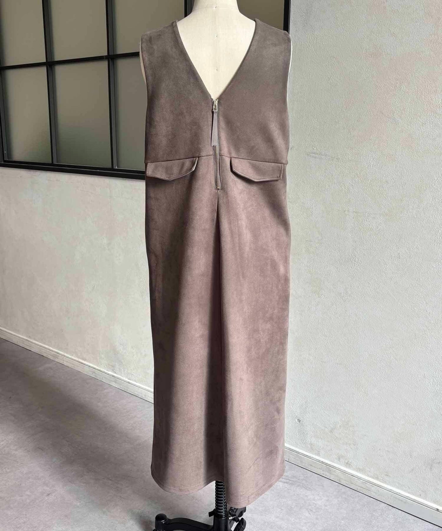 麂皮雙用連衣裙