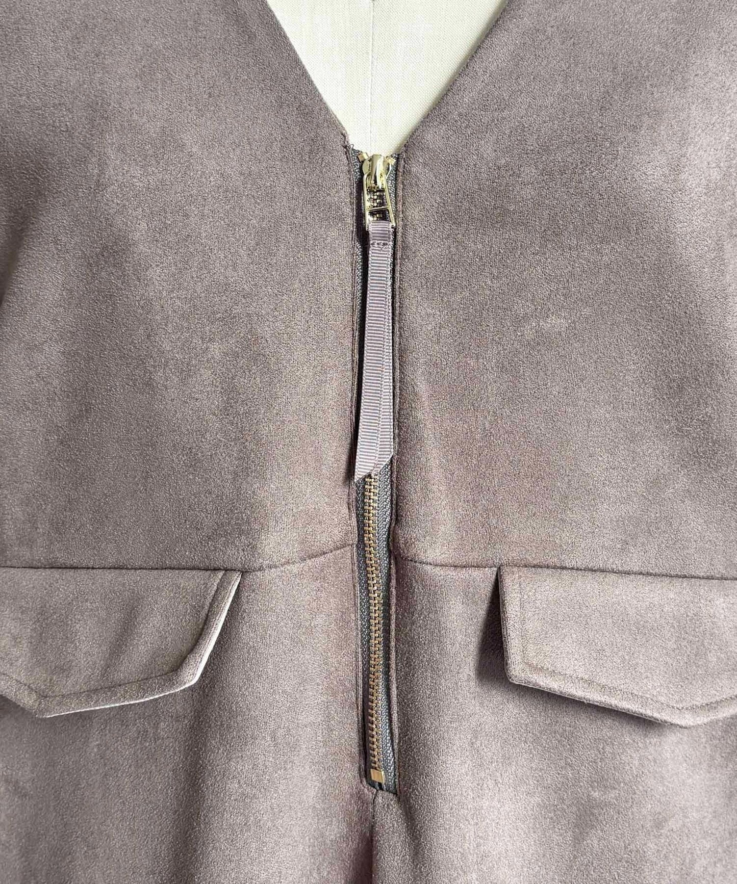 麂皮雙用連衣裙