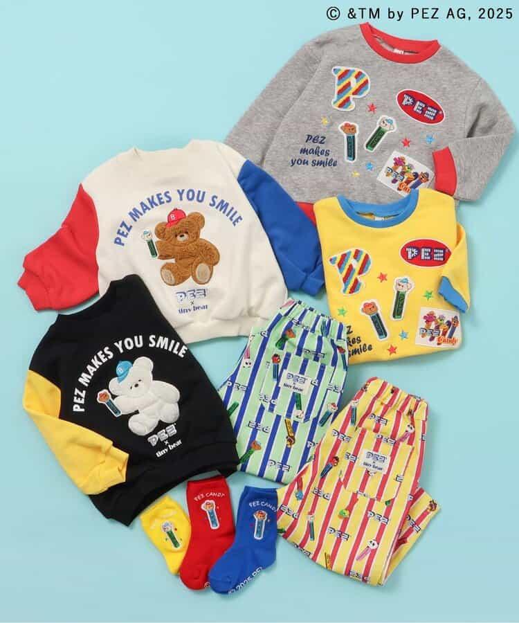 PEZ×tiny bear 全印花長褲 10分丈