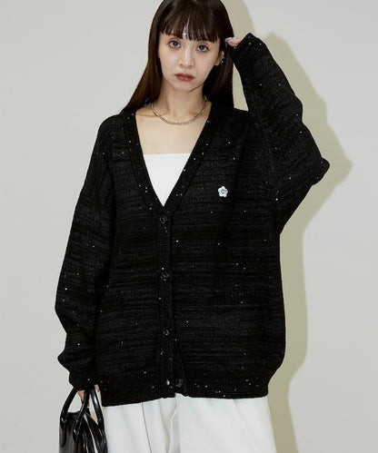 亮片針織開衫