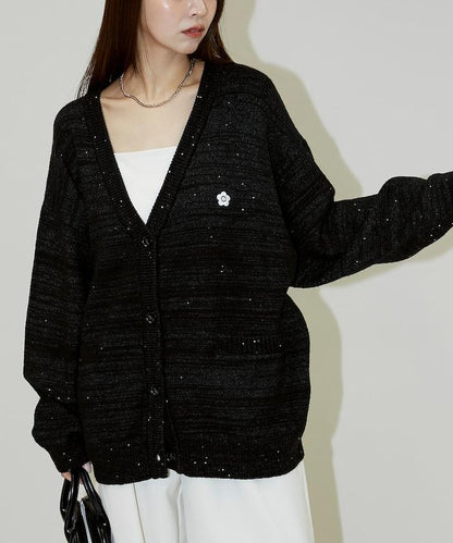 亮片針織開衫