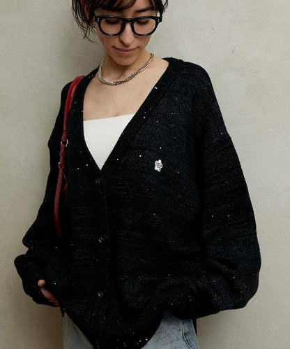 亮片針織開衫