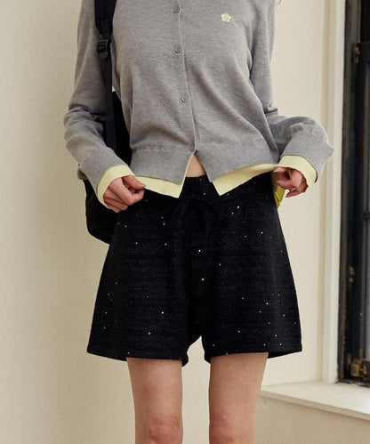亮片針織短褲