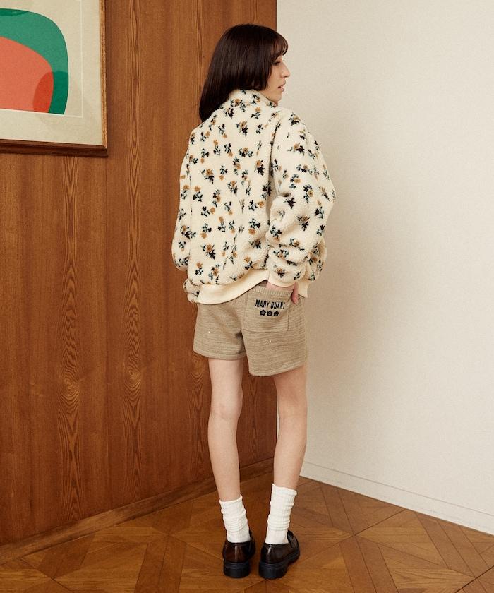 花卉圖案羊羔絨外套