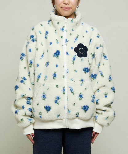 花卉圖案羊羔絨外套
