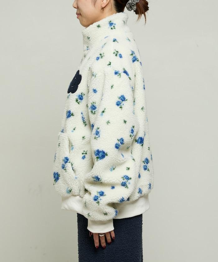 花卉圖案羊羔絨外套