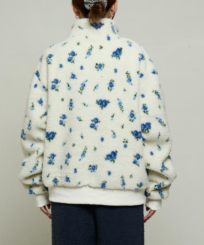 花卉圖案羊羔絨外套