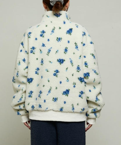 花卉圖案羊羔絨外套