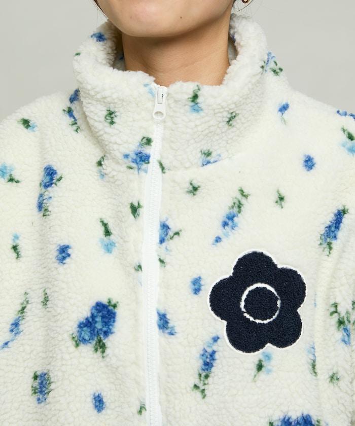 花卉圖案羊羔絨外套