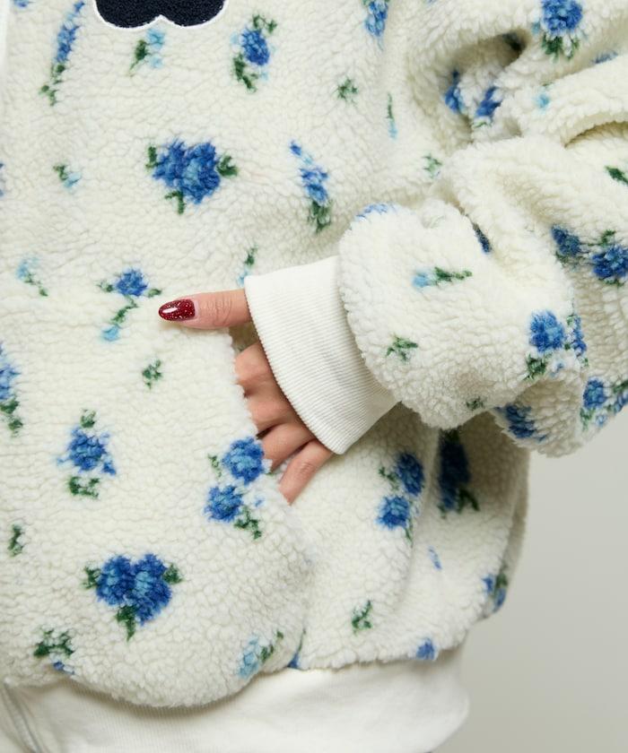 花卉圖案羊羔絨外套