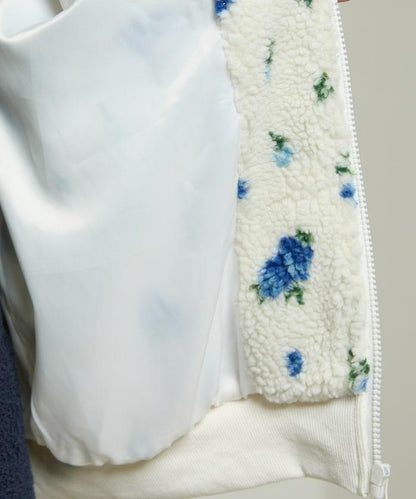 花卉圖案羊羔絨外套