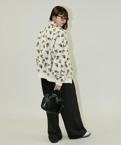 花卉圖案羊羔絨外套