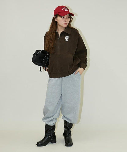 麂皮絨質感 單點刺繡 外套