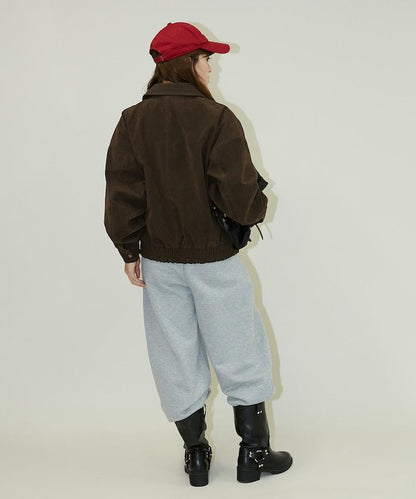 麂皮絨質感 單點刺繡 外套