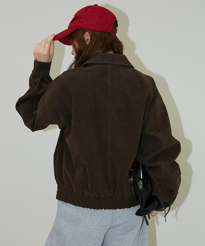 麂皮絨質感 單點刺繡 外套