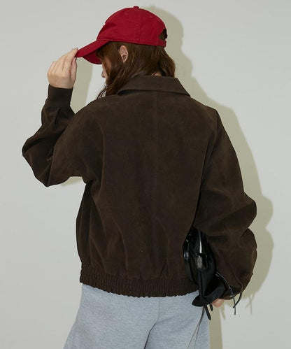 麂皮絨質感 單點刺繡 外套