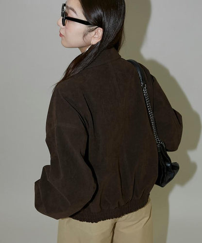 麂皮絨質感 單點刺繡 外套