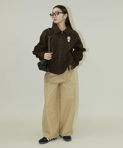 麂皮絨質感 單點刺繡 外套