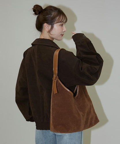 麂皮絨質感 單點刺繡 外套