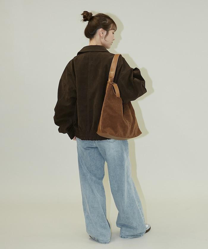 麂皮絨質感 單點刺繡 外套