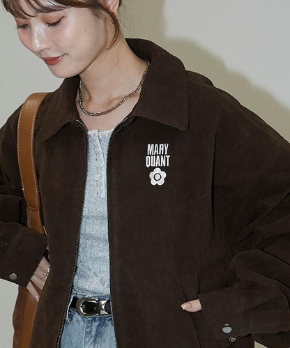 麂皮絨質感 單點刺繡 外套