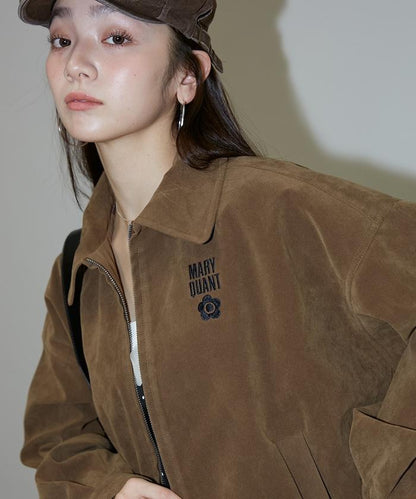 麂皮絨質感 單點刺繡 外套