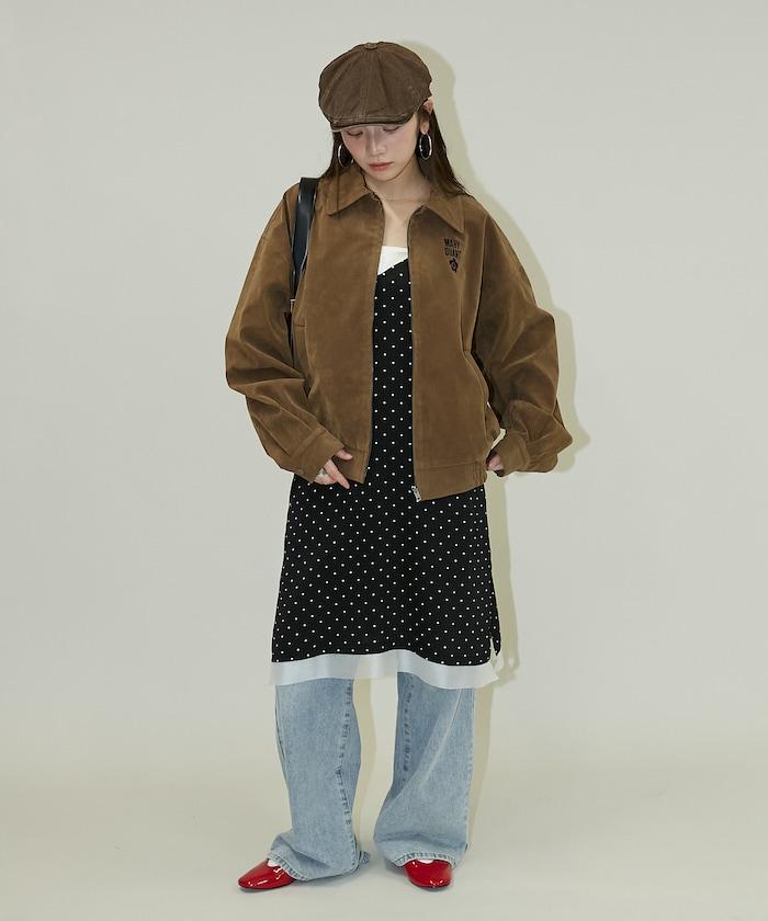 麂皮絨質感 單點刺繡 外套