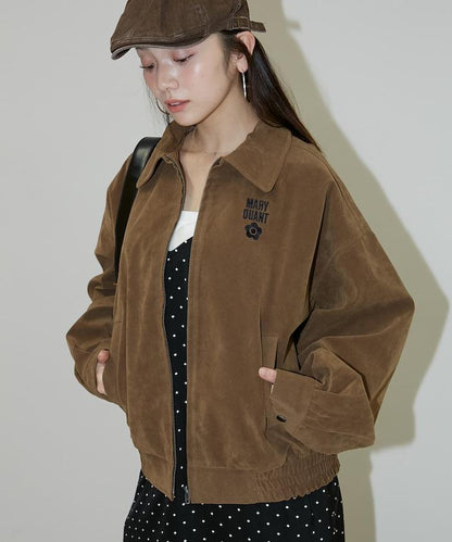 麂皮絨質感 單點刺繡 外套