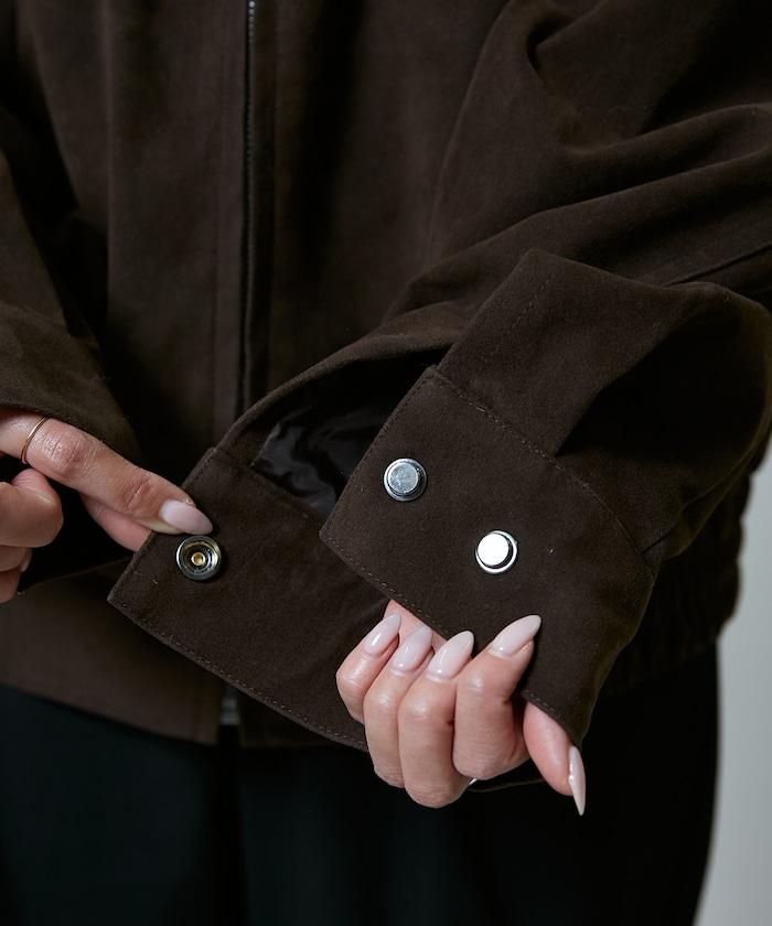 麂皮絨質感 單點刺繡 外套