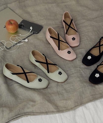 刺繡緞面芭蕾舞鞋