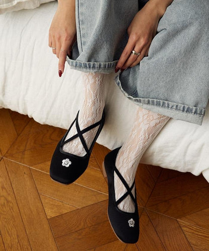 刺繡緞面芭蕾舞鞋