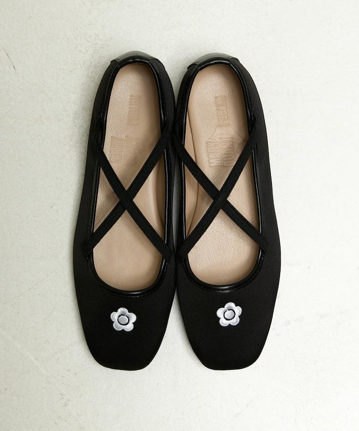 刺繡緞面芭蕾舞鞋