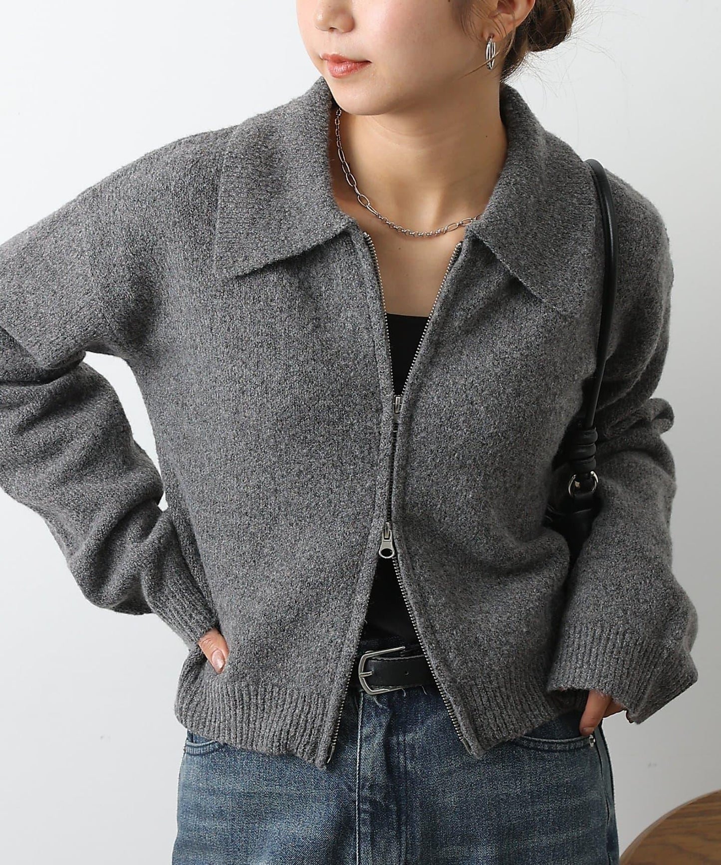 帶領雙拉鍊開衫