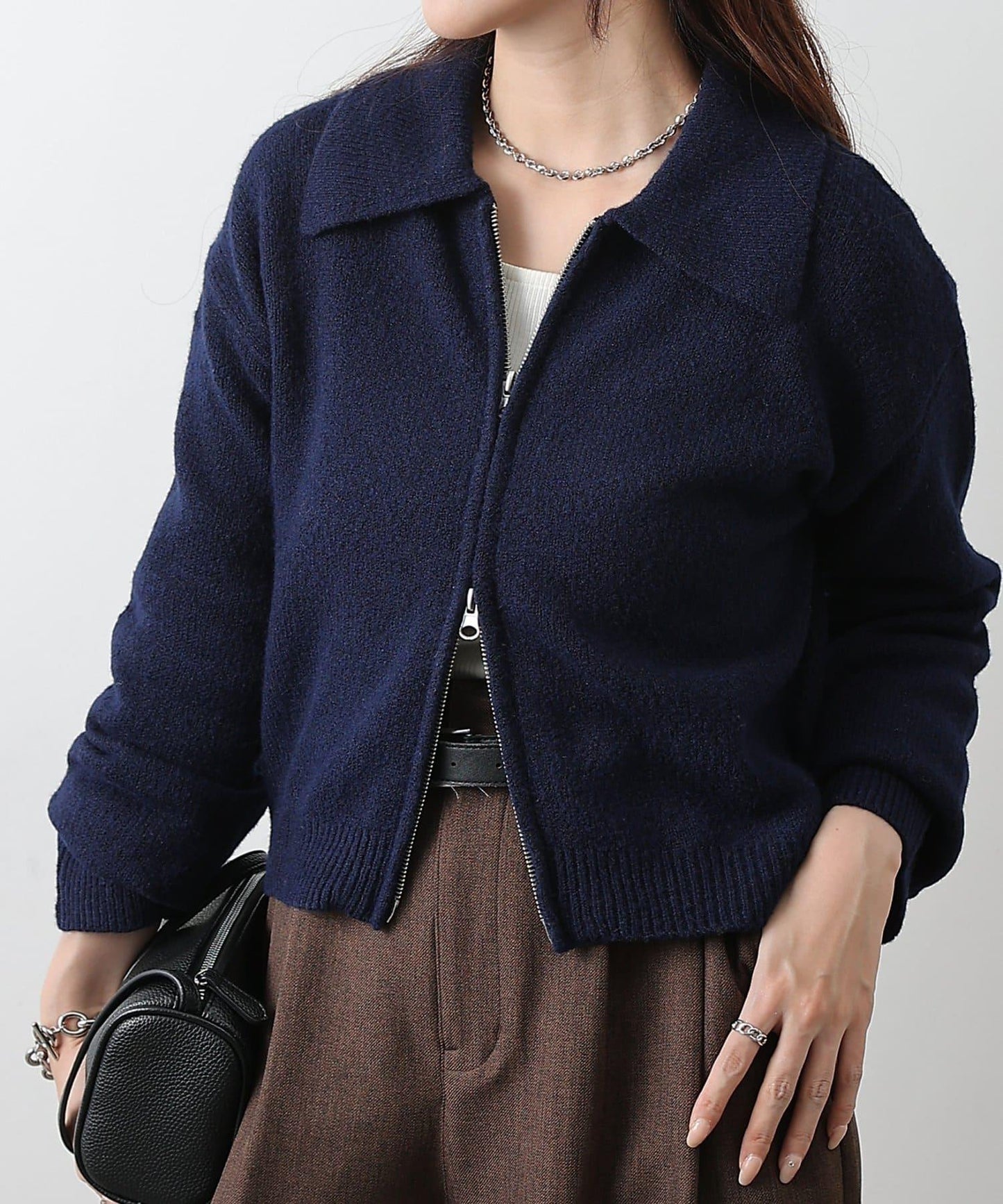 帶領雙拉鍊開衫