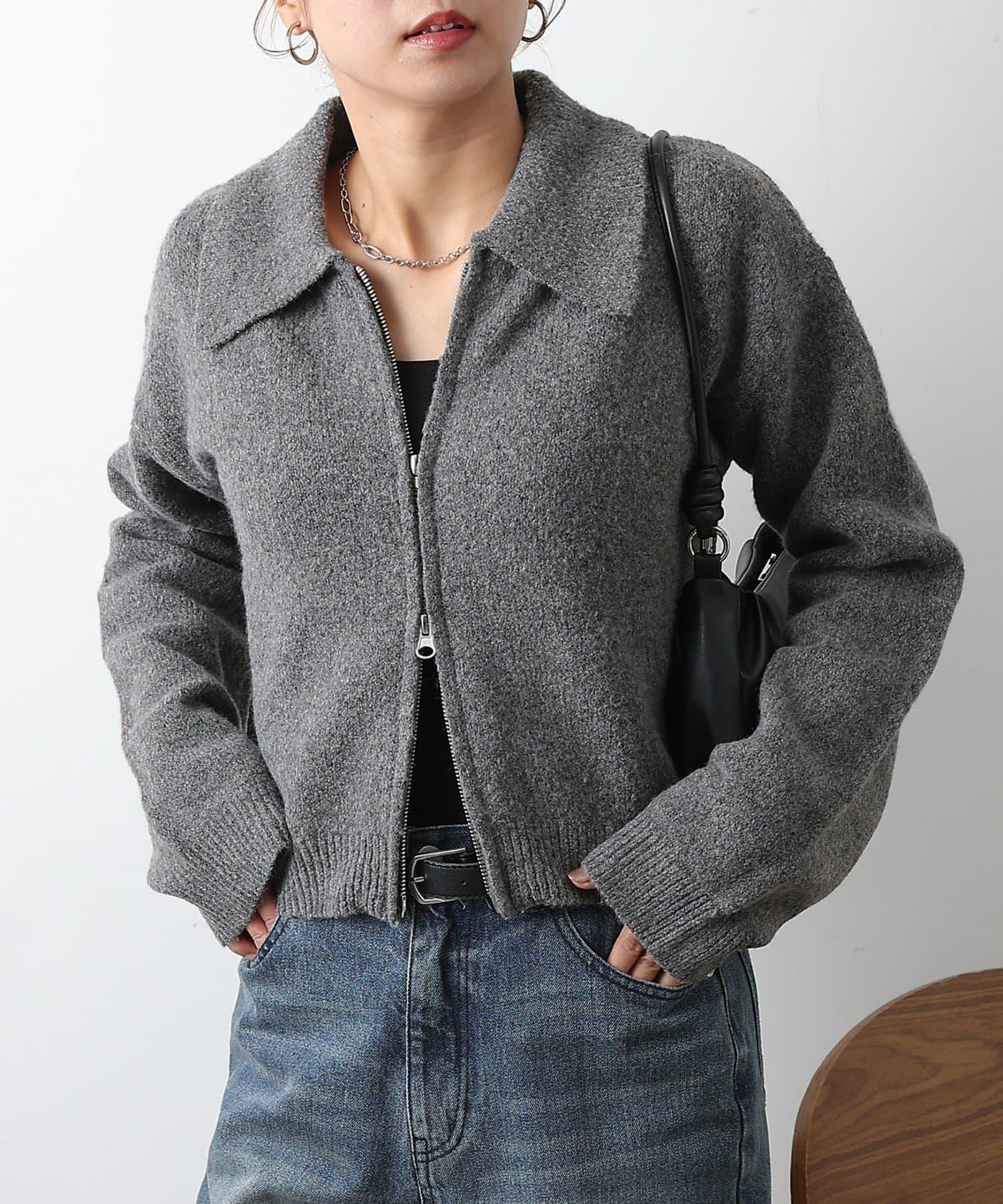 帶領雙拉鍊開衫