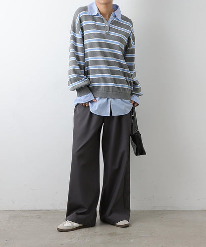 襯衫拼接針織套頭衫