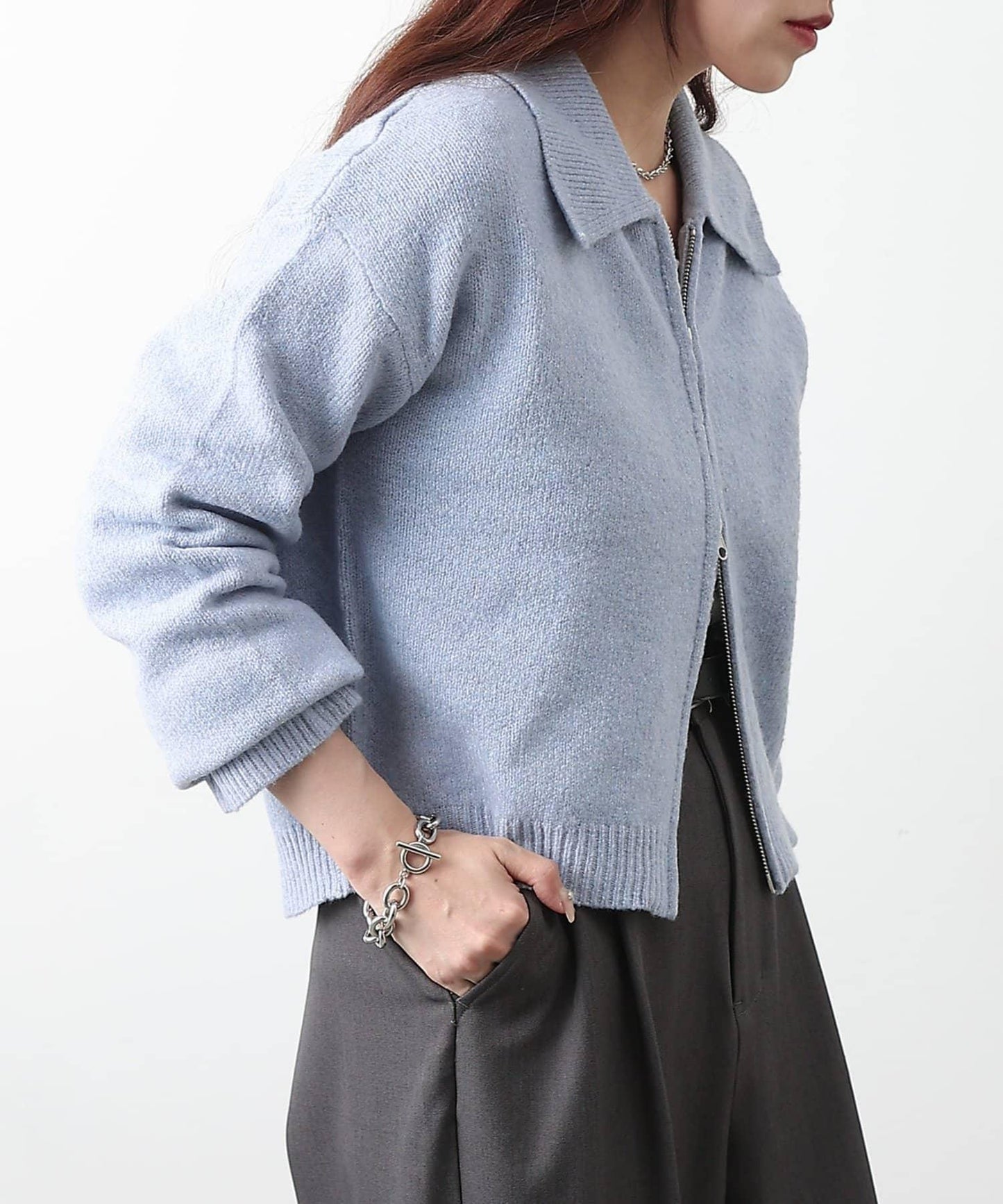 帶領雙拉鍊開衫