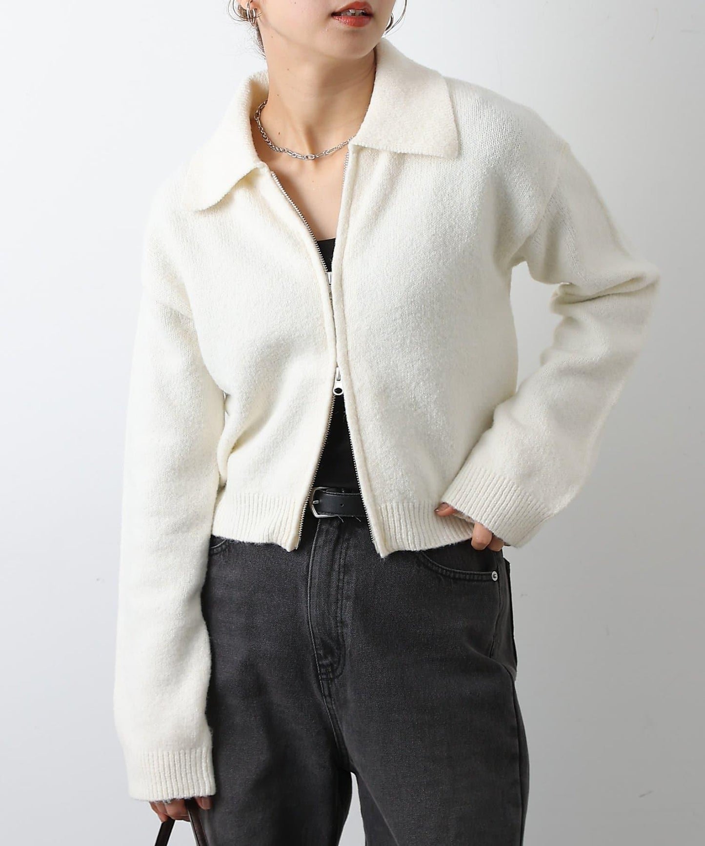 帶領雙拉鍊開衫