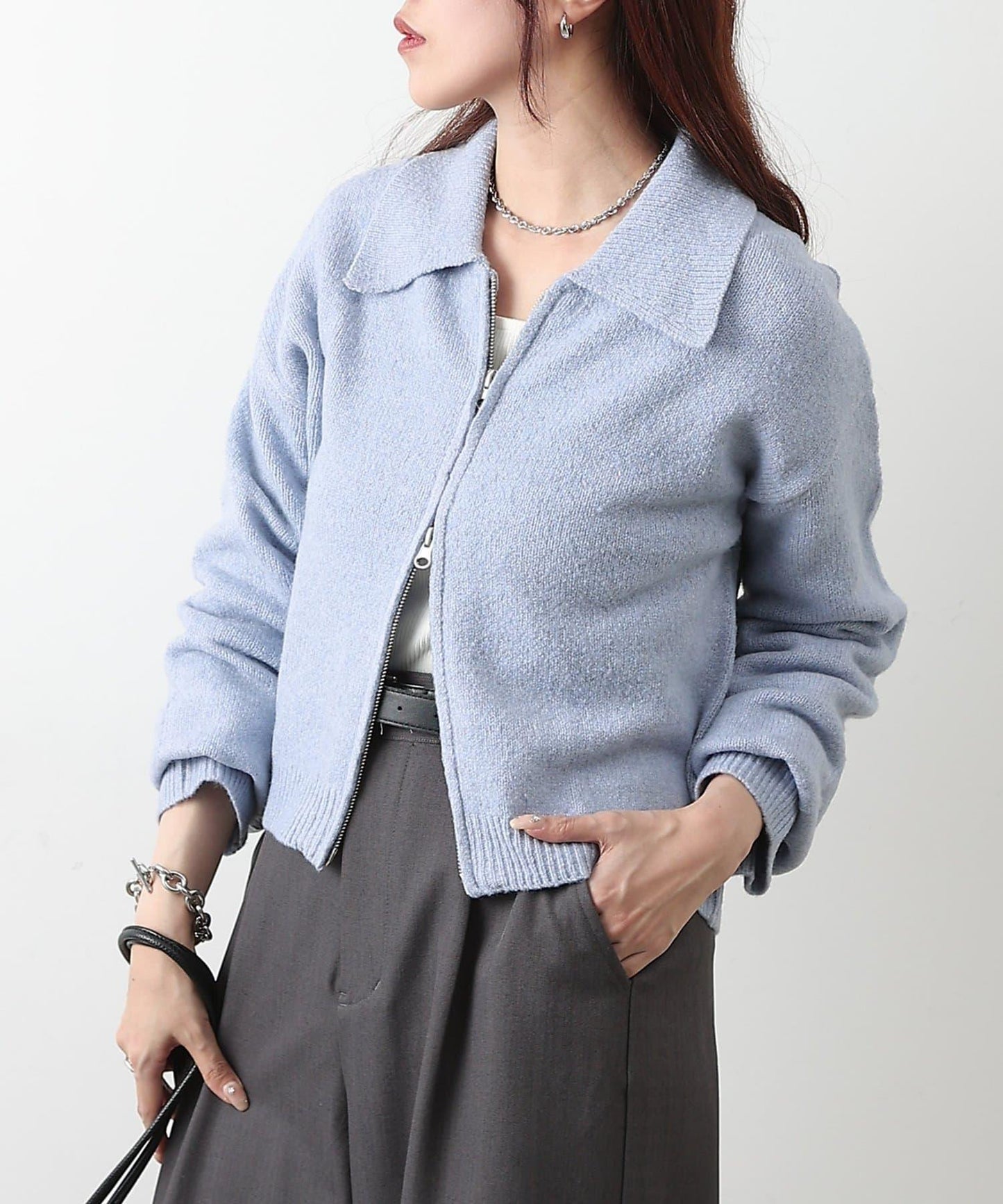 帶領雙拉鍊開衫