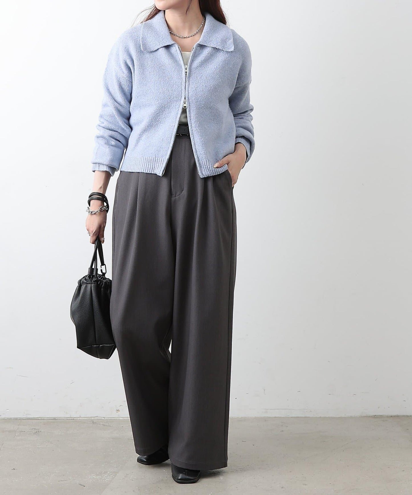 帶領雙拉鍊開衫