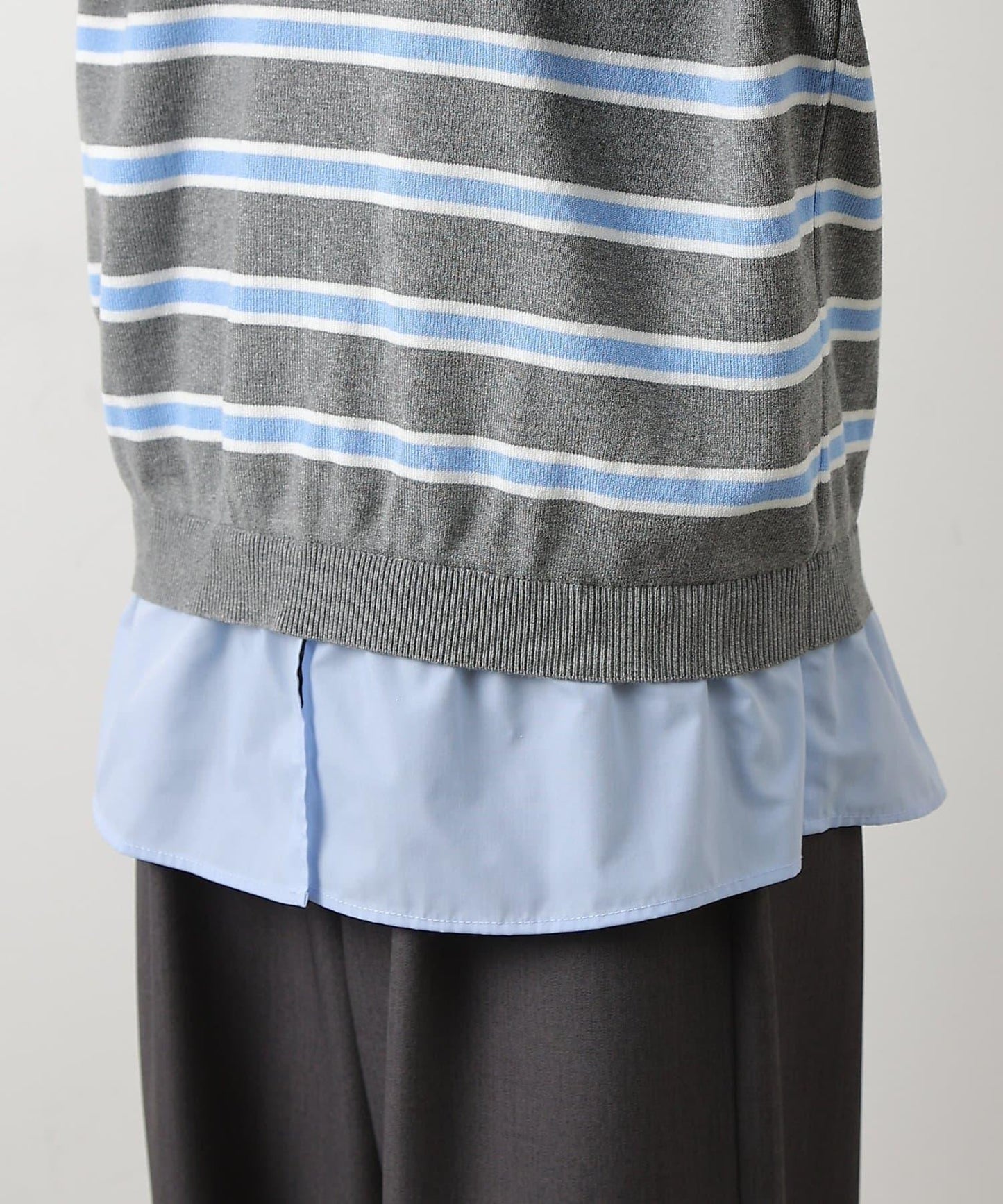 襯衫拼接針織套頭衫