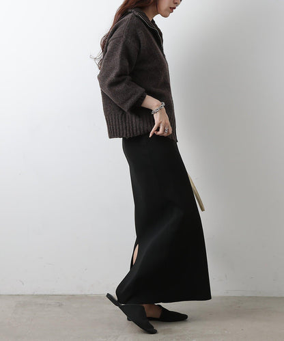 羊毛混紡立領雙拉鍊開衫