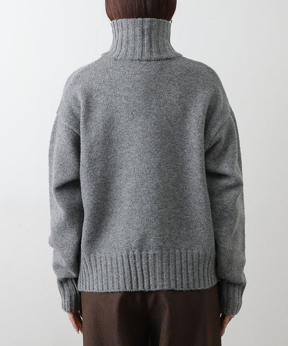 羊毛混紡立領雙拉鍊開衫